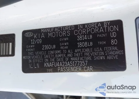 2010 Kia Forte Ex from USA, damaged, VIN KNAFU4A23A5177357